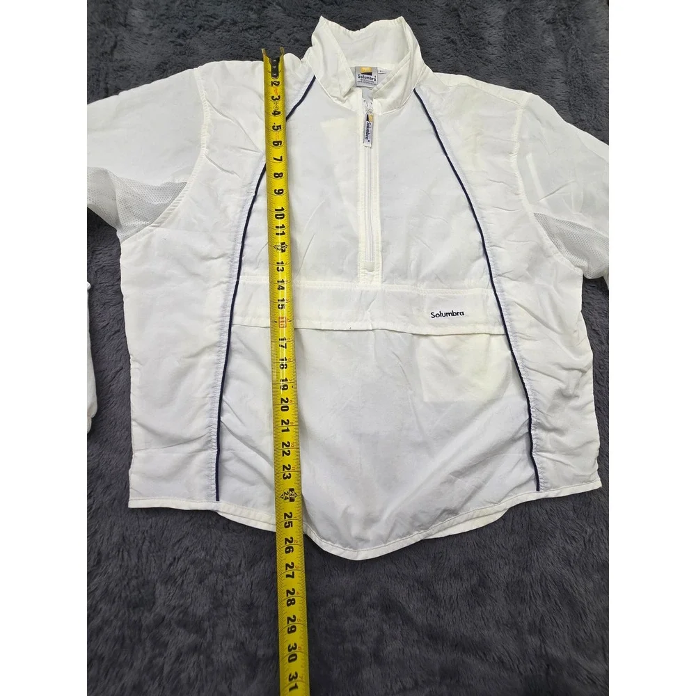 Solumbra Sun Protective Quarter Zip Pullover Windbreaker White Mens Large